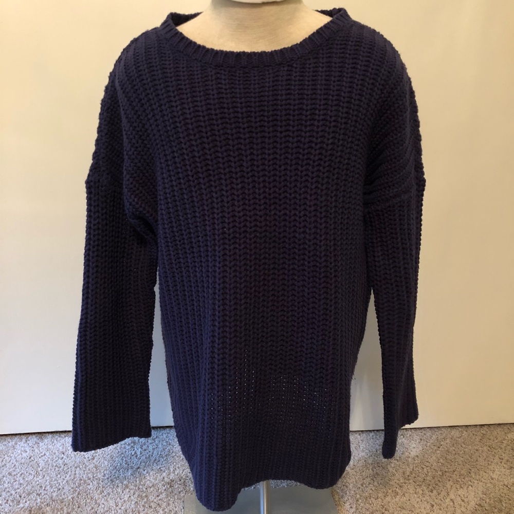 Comfy Blue Knit Sweater